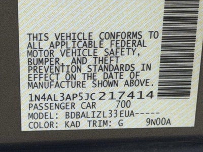 2018 Nissan Altima 2.5 SV