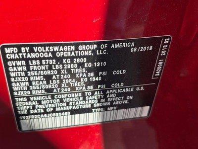 2018 Volkswagen Atlas 3.6L V6 SE w/Technology