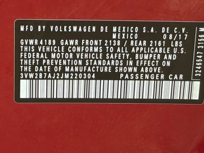 2018 Volkswagen Jetta 1.4T S