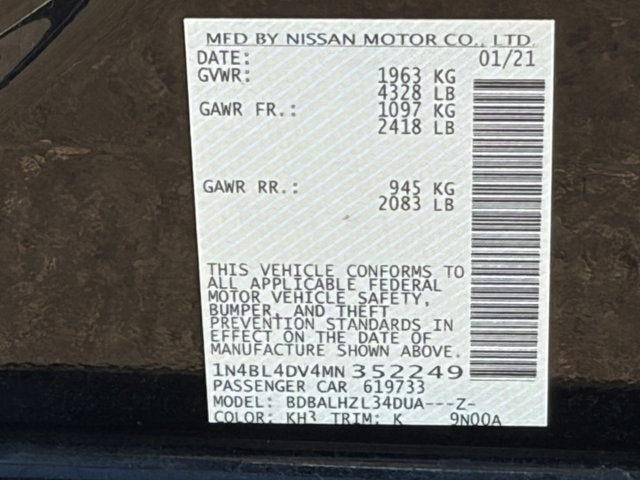 2021 Nissan Altima 2.5 SV