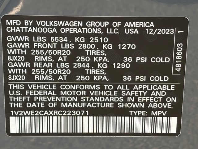 2024 Volkswagen Atlas Cross Sport 2.0T SE w/Technology