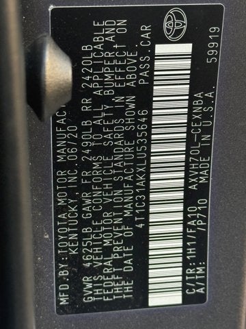 2020 Toyota Camry Hybrid LE