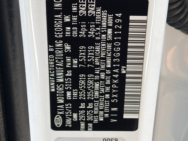 2016 Kia Sorento SXL