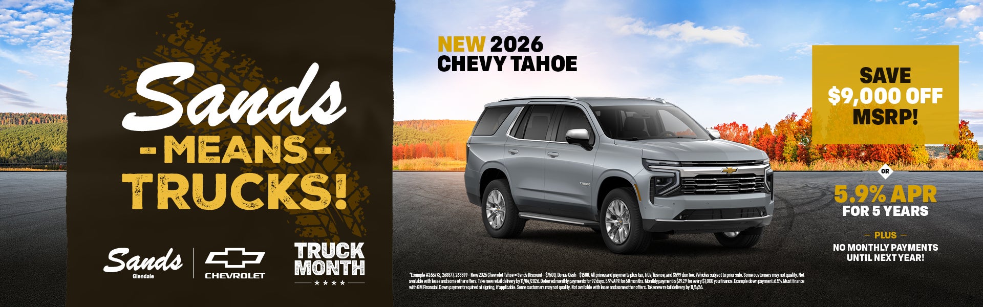 2026 Chevrolet Tahoe save $9,000 off MSRP