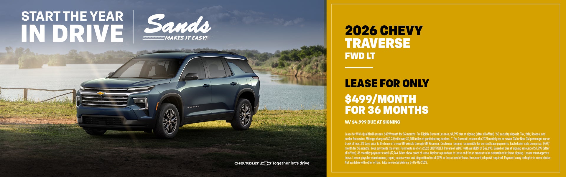 2026 Chevrolet Traverse Lease Special