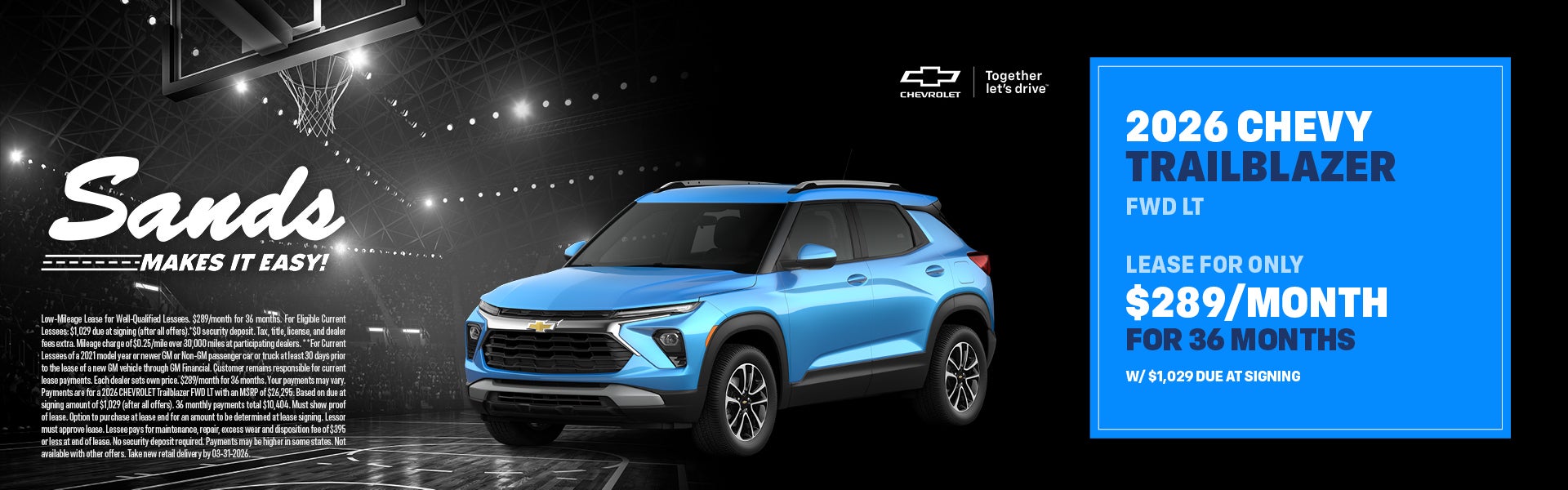 2026 Chevrolet Trailblazer Lease Special