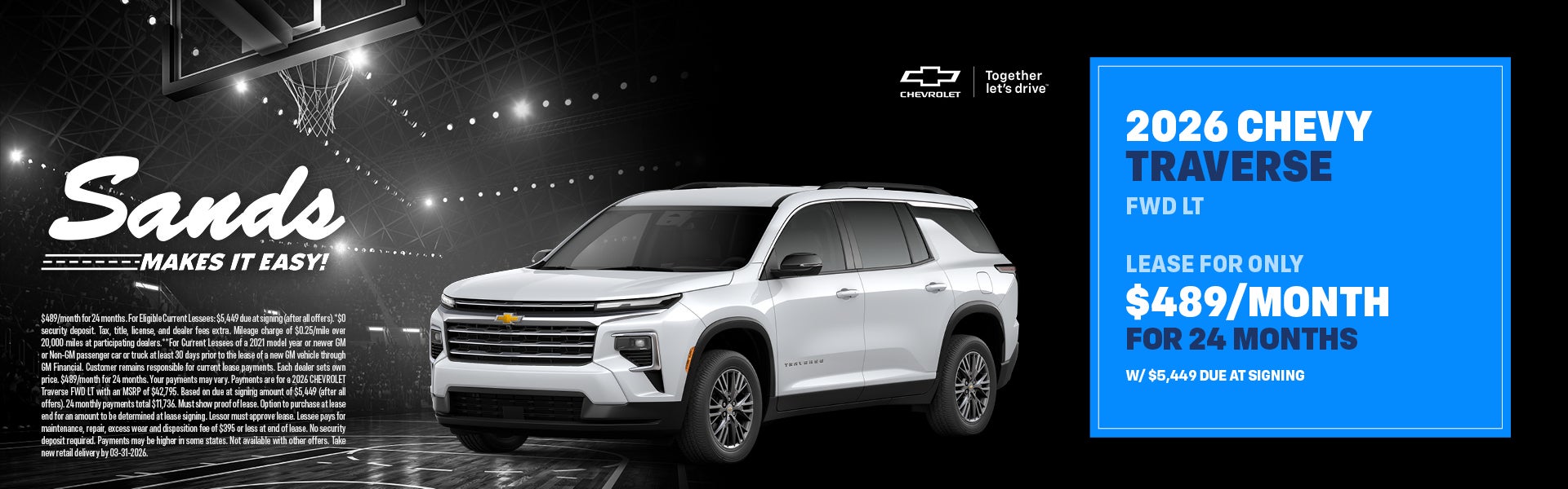 2026 Chevrolet Traverse Lease Special